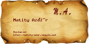 Matity Azár névjegykártya